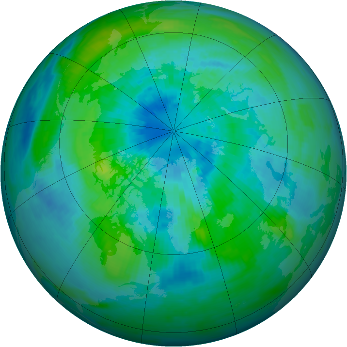 Arctic ozone map for 23 September 1992